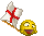 this emoticon waving a english flag