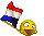 this emoticon waving a french flag