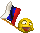 this emoticon waving a russian flag
