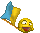 this emoticon waving a ukrainian flag
