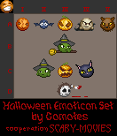 Halloween Emoticon Set by Gomotes in cooperation with Scary-Movies