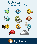Activity emoticons for your communications Activity emotions from Gomotes