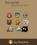 Monster emoticons for your communications Monster emotions from Gomotes
