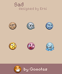 Sad emoticons for your communications Sad emotions from Gomotes
